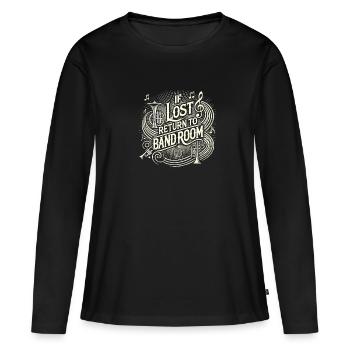 Bei Verlust zurück zum Bandraum - Frauen Premium Bio Langarmshirt - Schwarz - Vorne - Julia (174cm)