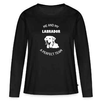Ich und mein Labrador - Frauen Premium Bio Langarmshirt - Schwarz - Vorne - Julia (174cm)