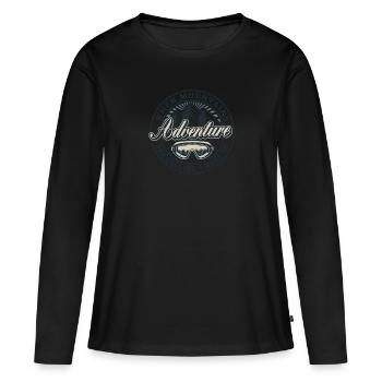 Aventure - T-shirt manches longues Premium bio Femme - noir - Devant - Julia (174cm)