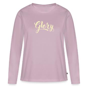 Glory 1 - Frauen Premium Bio Langarmshirt - Altrosa - Vorne - Julia (174cm)