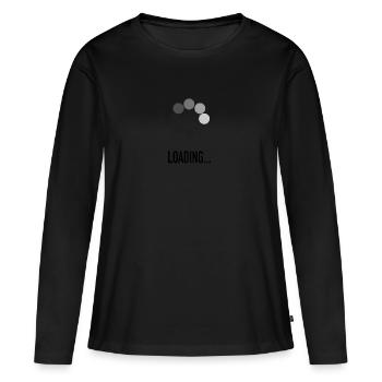 LOADING... - Frauen Premium Bio Langarmshirt - Schwarz - Vorne - Julia (174cm)