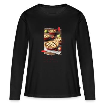 Apple Pie The Best Pie - Women's Premium Organic Long Sleeve Shirt - black - Front - Julia (174cm)