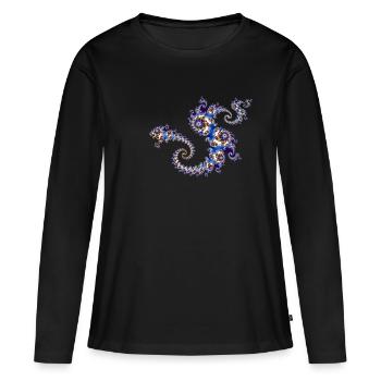 Julia Fraktal - T-shirt manches longues Premium bio Femme - noir - Devant - Julia (174cm)