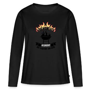 Grillmeister Albert lustiger Spruch Vorname - Frauen Premium Bio Langarmshirt - Schwarz - Vorne - Julia (174cm)