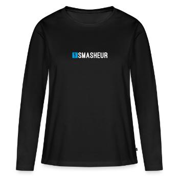 Smasheur. Pour les joueurs de Padel qui smash - T-shirt manches longues Premium bio Femme - noir - Devant - Julia (174cm)