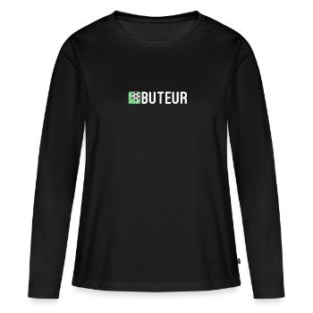 Goalscorer - For Strikers in Football - Women's Premium Organic Long Sleeve Shirt - black - Front - Julia (174cm)