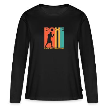 La Boxe né en 1865. Fans de combat de boxe - T-shirt manches longues Premium bio Femme - noir - Devant - Julia (174cm)