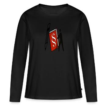 Études de droit Étudiant en droit Cadeau d’étudiant en droit - T-shirt manches longues Premium bio Femme - noir - Devant - Julia (174cm)