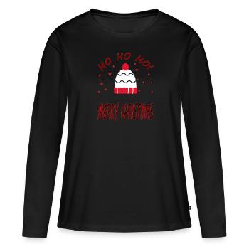 Merry Christmas Nicholas cool zeggen cadeau - Vrouwen Premium Bio shirt met lange mouwen - zwart - Voor - Julia (174cm)