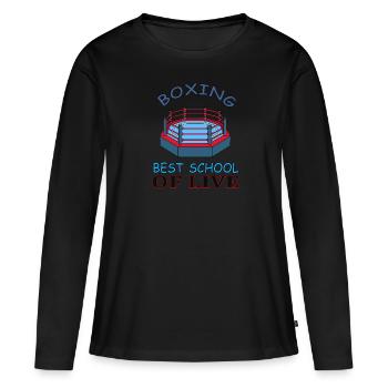 Boxer Boxkampf Boxkämpfer Kampfsport Geschenkidee - Frauen Premium Bio Langarmshirt - Schwarz - Vorne - Julia (174cm)