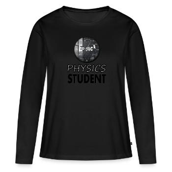 Étudiant en physique Étudiant en physique Étudiant en physique - T-shirt manches longues Premium bio Femme - noir - Devant - Julia (174cm)