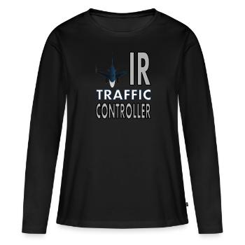 Je suis contrôleur aérien avion avion idée cadeau - T-shirt manches longues Premium bio Femme - noir - Devant - Julia (174cm)