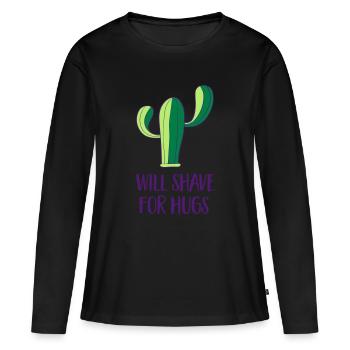 Cactus - Rasage - T-shirt manches longues Premium bio Femme - noir - Devant - Julia (174cm)