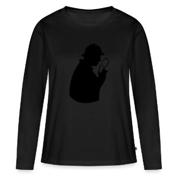 detective - Women's Premium Organic Long Sleeve Shirt - black - Front - Julia (174cm)