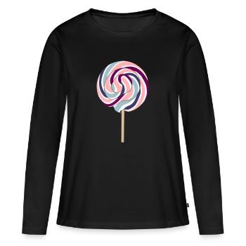 Pastel Lolli with stem - Women's Premium Organic Long Sleeve Shirt - black - Front - Julia (174cm)