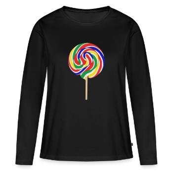 Colorful lollipop with stalk - Women's Premium Organic Long Sleeve Shirt - black - Front - Julia (174cm)