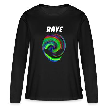 rave rave rave - T-shirt manches longues Premium bio Femme - noir - Devant - Julia (174cm)
