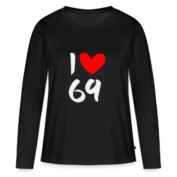 J'aime 69 - T-shirt manches longues Premium bio Femme - noir - Devant - Julia (174cm)