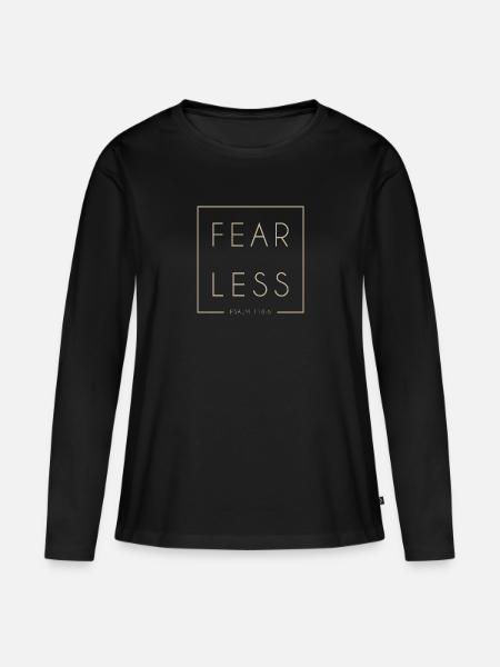 Fearless - Frauen Premium Bio Langarmshirt - Schwarz
