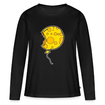 Motif de ballon de ballon de fromage - T-shirt manches longues Premium bio Femme - noir - Devant - Julia (174cm)