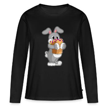 Achats de Pâques Bunny - T-shirt manches longues Premium bio Femme - noir - Devant - Julia (174cm)