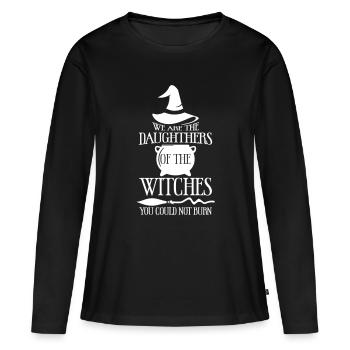 Nous sommes les filles - T-shirt manches longues Premium bio Femme - noir - Devant - Julia (174cm)