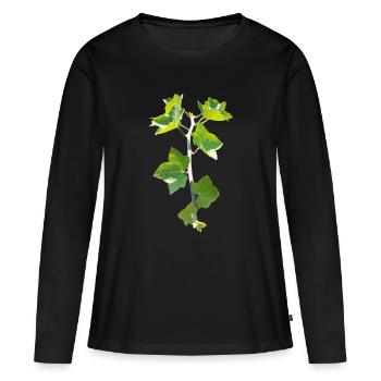Efeu – Immergrüne Verbundenheit - Frauen Premium Bio Langarmshirt - Schwarz - Vorne - Julia (174cm)