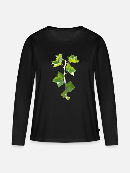 Efeu – Immergrüne Verbundenheit - Frauen Premium Bio Langarmshirt - Schwarz