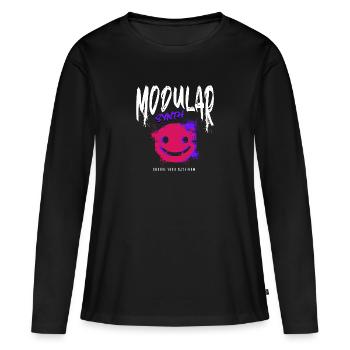 Synthétiseur modulaire Forme d’onde de synthétiseur - T-shirt manches longues Premium bio Femme - noir - Devant - Julia (174cm)