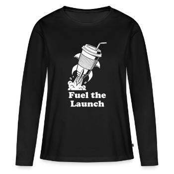Rocket Fuel Launch - Frauen Premium Bio Langarmshirt - Schwarz - Vorne - Julia (174cm)