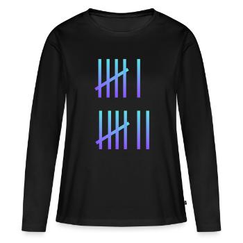 Six Sept Mèmes - T-shirt manches longues Premium bio Femme - noir - Devant - Julia (174cm)