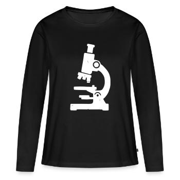 Mikroskop Stempel Textur - Frauen Premium Bio Langarmshirt - Schwarz - Vorne - Julia (174cm)