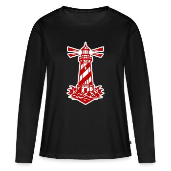 Icône de la Côte du Phare - T-shirt manches longues Premium bio Femme - noir - Devant - Julia (174cm)