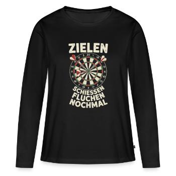 Zielen Schießen Fluchen Noch Mal - Frauen Premium Bio Langarmshirt - Schwarz - Vorne - Julia (174cm)