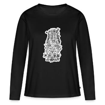 Shaman Head (Gliederung) - Frauen Premium Bio Langarmshirt - Schwarz - Vorne - Julia (174cm)