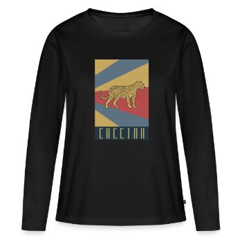 Guépard guépard prédateur - T-shirt manches longues Premium bio Femme - noir - Devant - Julia (174cm)