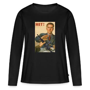 Njet M4 contre les armes Pacifisme contre la guerre - T-shirt manches longues Premium bio Femme - noir - Devant - Julia (174cm)