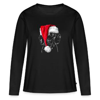 Santa BAVARIAN MOUNTAIN SWEAT DOG Noël - T-shirt manches longues Premium bio Femme - noir - Devant - Julia (174cm)