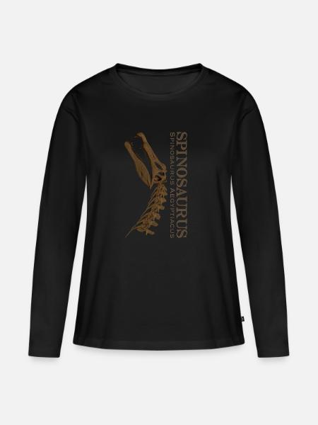 Spinosaurus Schädel brown - Frauen Premium Bio Langarmshirt - Schwarz