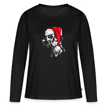 Père Noël CHIEN DE SUEUR HANOVRIEN Chiens Wilsigns - T-shirt manches longues Premium bio Femme - noir - Devant - Julia (174cm)