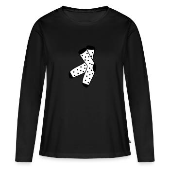 Chaussettes Bas Vetements Pieds - T-shirt manches longues Premium bio Femme - noir - Devant - Julia (174cm)