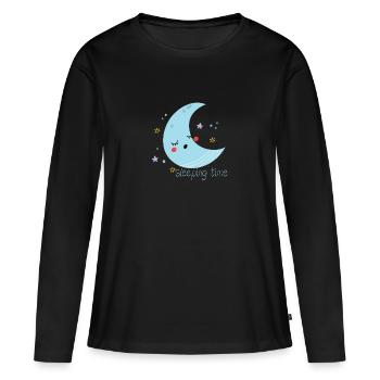 temps de sommeil - T-shirt manches longues Premium bio Femme - noir - Devant - Julia (174cm)