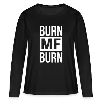 Burn MF Burn - Frauen Premium Bio Langarmshirt - Schwarz - Vorne - Julia (174cm)