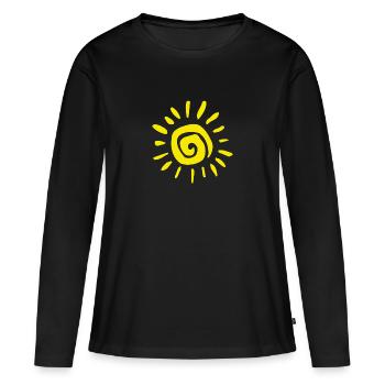 Soleil, soleil - T-shirt manches longues Premium bio Femme - noir - Devant - Julia (174cm)