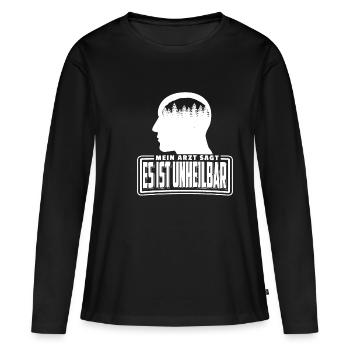 Mon médecin dit qu'il est incurable Bûcheron Bûcheron - T-shirt manches longues Premium bio Femme - noir - Devant - Julia (174cm)