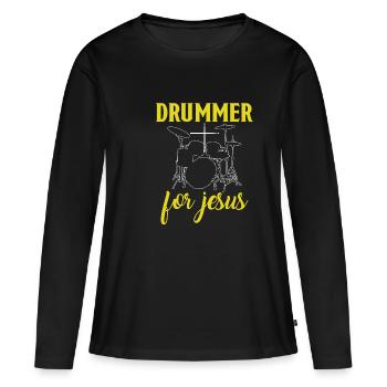 Drummer For Jesus drummer - Women's Premium Organic Long Sleeve Shirt - black - Front - Julia (174cm)