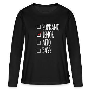 Voix de choeur de basse soprano ténor alto - T-shirt manches longues Premium bio Femme - noir - Devant - Julia (174cm)