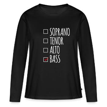 Voix de choeur de basse soprano ténor alto - T-shirt manches longues Premium bio Femme - noir - Devant - Julia (174cm)
