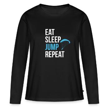 Eat Sleep Jump Repeat Skydiver Skydiver - T-shirt manches longues Premium bio Femme - noir - Devant - Julia (174cm)