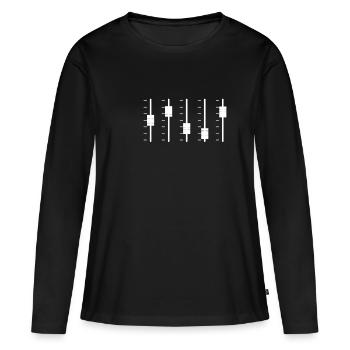 Ingénieur du son Shirt Gift Audio Controller Mixer - T-shirt manches longues Premium bio Femme - noir - Devant - Julia (174cm)